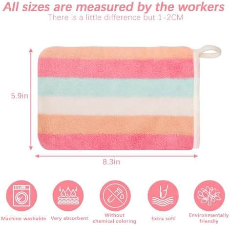6-Piece Coral Fleece Washcloth Set