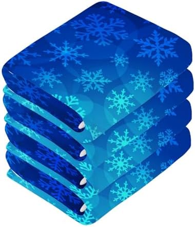 Blue Christmas Snowflakes Soft Washcloth