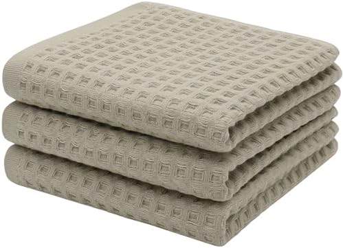 Mias Dream 3-Pack Cotton Waffle Towels - Quick Dry Soft Durable