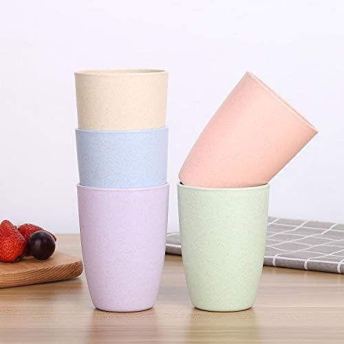 LuckyZone Unbreakable Wheat Straw 12oz Cups 5-Piece Set