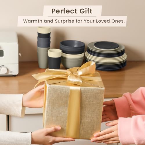 Homienly Kitchen Wheat Straw Dinnerware Set 40PCS