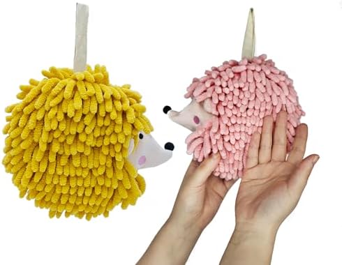 Yqdmcyan Fuzzy Ball Hand Towels Set of 2 Cute Hedgehogs Soft Absorbent