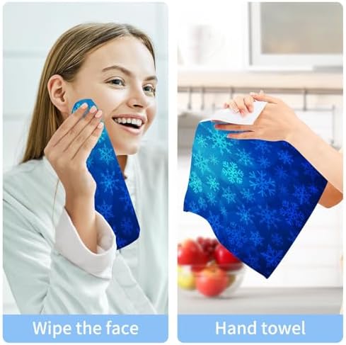 Blue Christmas Snowflakes Soft Washcloth