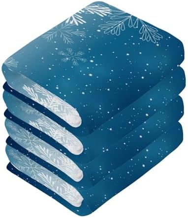 Blue Christmas Snowflake Washcloths 2 Pack