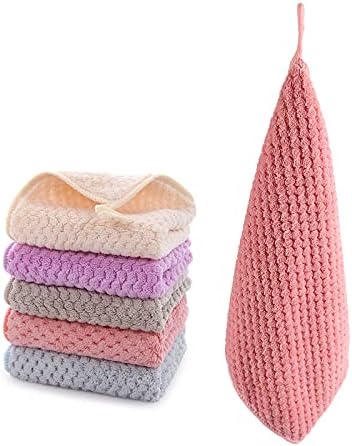 Hipruict Small Towels with Hanging Loop for Kitchen Bathroom