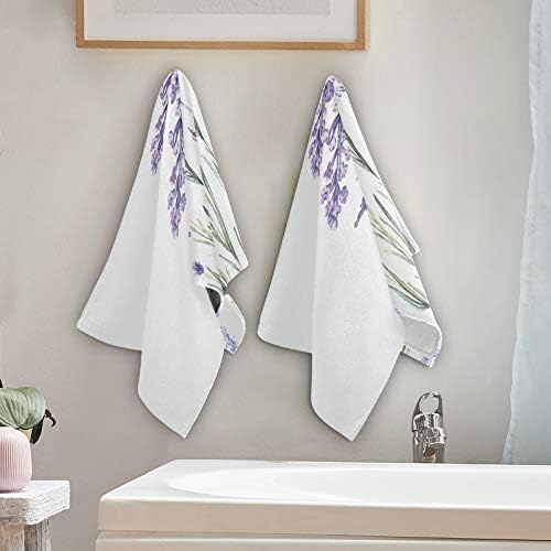 Blueangle Watercolor Lavender Towels