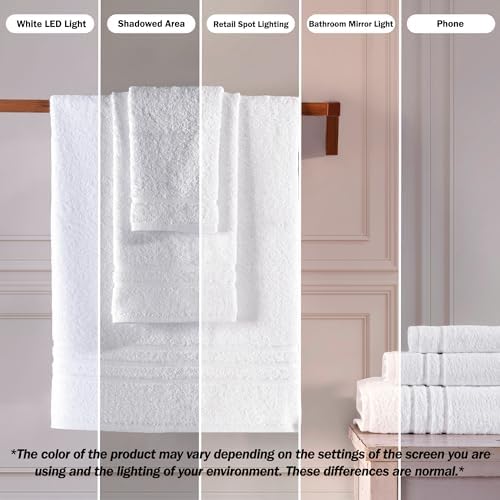 Hawmam Linen Luxury 13x13 Cotton Washcloths Durable Soft Eco-Friendly 12-Pack