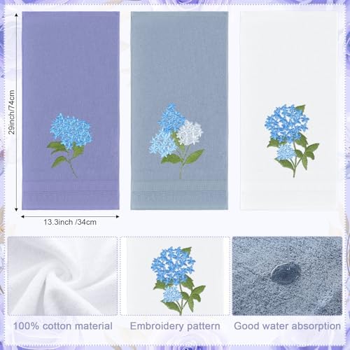 Gather a soft summer vibe with our Tingjoo Blue Hydrangea Hand Towels