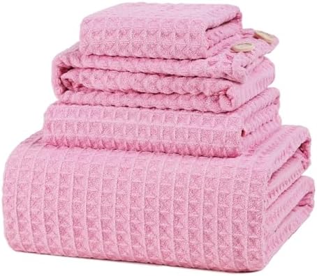 Oversize bath towel set with 4 pieces microfiber waffle bath towels
