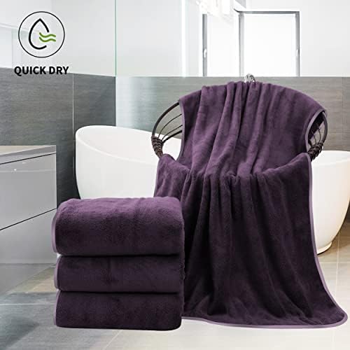 Grape Purple Microfiber Bath Towel Set