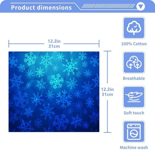 Blue Christmas Snowflakes Soft Washcloth