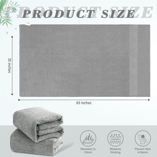 SEISSO Premium Quick Drying Bath Towels 2-Pack Bamboo-Infused Multi-Functional