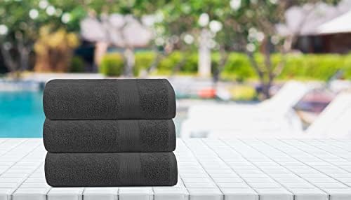 6-Pack 100otton Terry Bath Towels - 24x50 - Grey - Quick Dry Absorbent