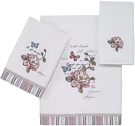 Avanti Linens - Fingertip Towel Soft Absorbent Cotton Towel Butterfly Garden Collection