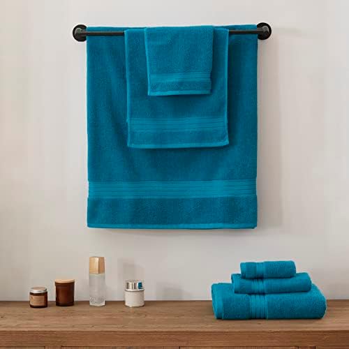 6-Pack Luxury Turkish Cotton Bath Towels for Soft Durable Use