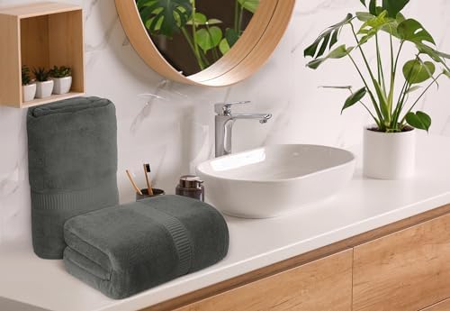 Easy-Care 2-Pack Bath Sheets 35x70 100 Cotton Quick Dry Durable