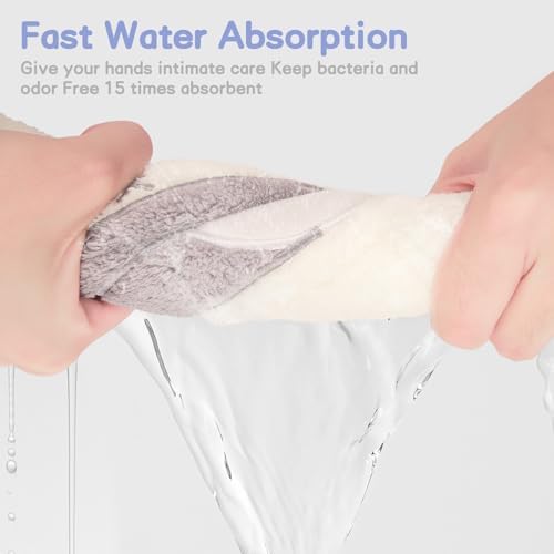 4-Pack Cute Animal Hand Towels with Hanging Loop for Home Kitchen