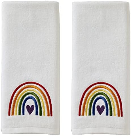 Bath Time Fun Rainbow Hand Towels Set 25x16 x2