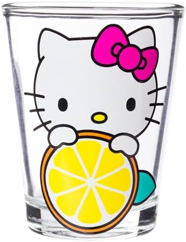 Silver Buffalo Sanrio Hello Kitty Fruit Strawberry 4 Pack Mini Glass Set
