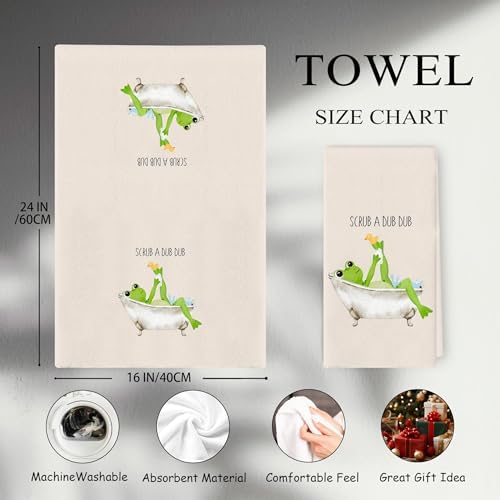 BNZolyoia Cute Frog Hand Towels 16x24