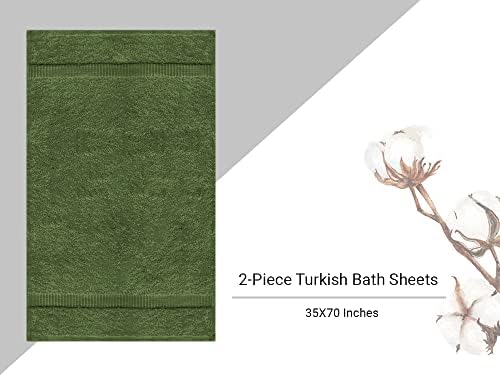 Towel Bazaar Premium Turkish Towels 2-Piece Set Moss Green