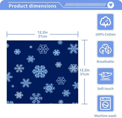 YETTASBIN Blue Snowflake Washcloths 2 Pack 2