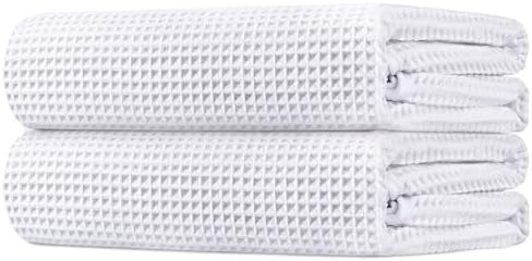 HOMEXCEL Waffle Bath Towels 2 Pack Ultra Soft Quick Dry