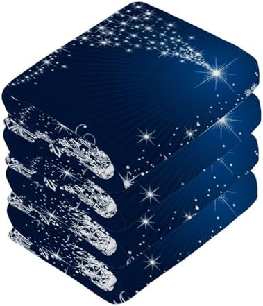 Perfect Blue Christmas Washcloth Set