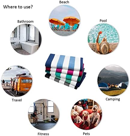 40x70 Plush Thick Beach Towel for Adults WhiteTeal
