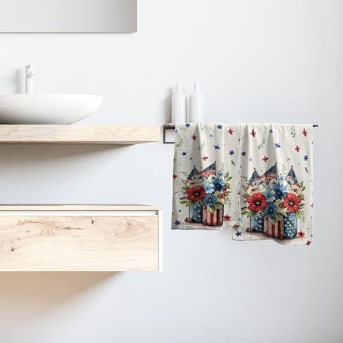 Patriotic Floral Hand Towels