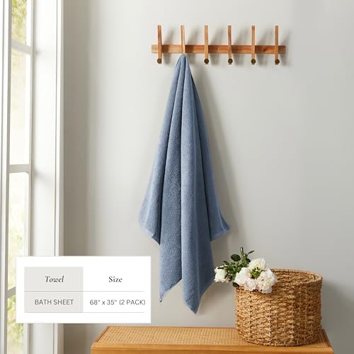 Chambrey Blue 100 Cotton-Best bath towels for the home