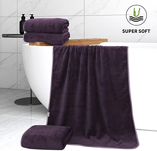 Grape Purple Microfiber Bath Towel Set