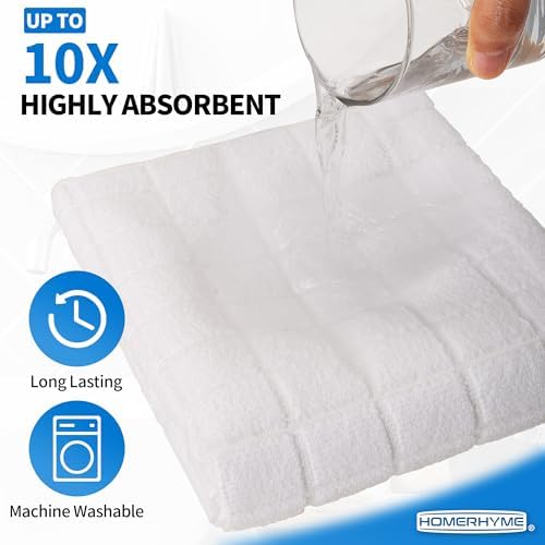 HOMERHYME White Hand Towels - 24 Pack 25x15 Super Soft Quick Dry Lint-Free