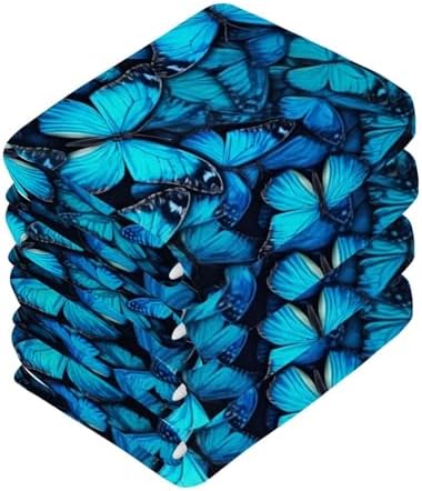 Blue Butterfly Washcloth Set
