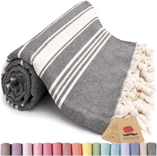 Oversized 71x39 Turkish Beach Towel - Soft Quick-Dry Sustainable