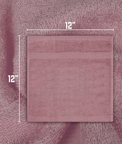 100 Cotton 12x12 Washcloths Ultra Soft Pack of 12