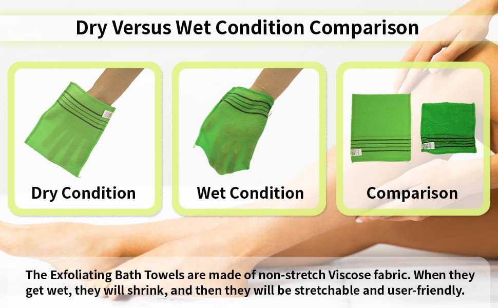 HMI Korean Exfoliating Towel Washcloth Mitt Set