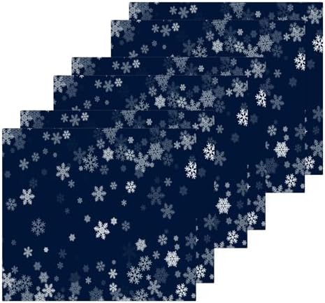 Blue Snowflake Washcloth Set Soft Cotton Face Towels 2Pack