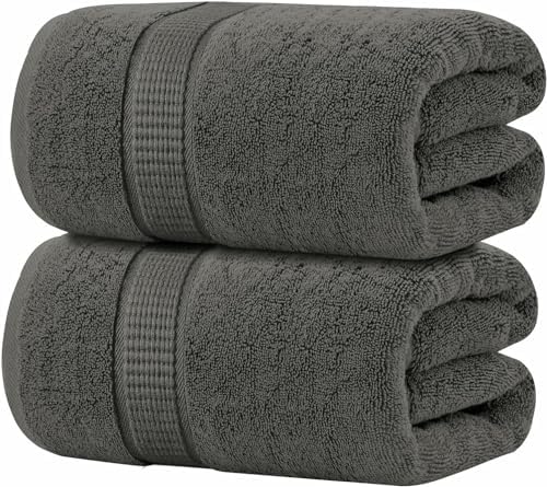 Easy-Care 2-Pack Bath Sheets 35x70 100 Cotton Quick Dry Durable