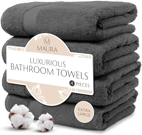MAURA Luxury Turkish Cotton Bath Towels Set - Extra Large
