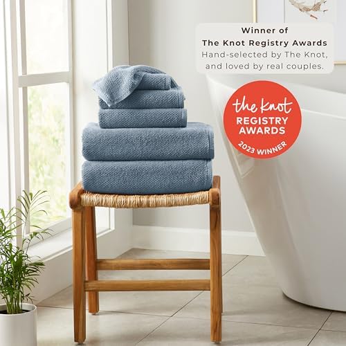 Chambrey Blue 100 Cotton-Best bath towels for the home