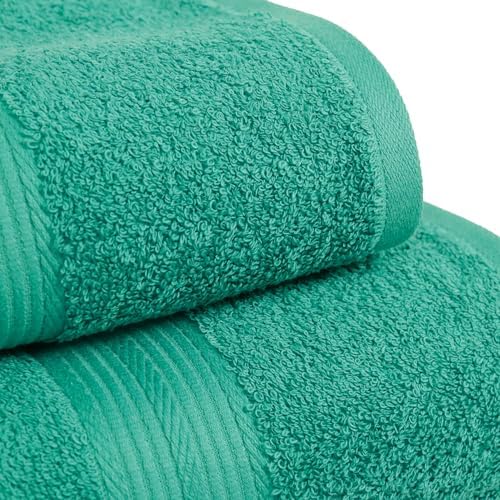 6-Piece Cotton Bath Towel Set in Teal