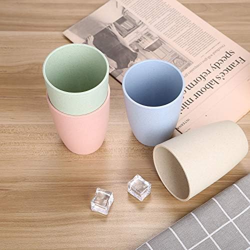 LuckyZone Unbreakable Wheat Straw 12oz Cups 5-Piece Set