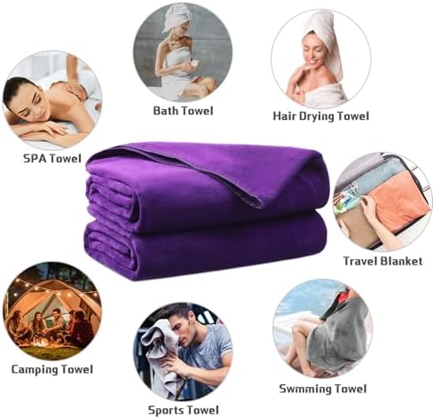 Mixweer 2 Pcs Oversized Bath Towels Ultra Soft Quick Dry