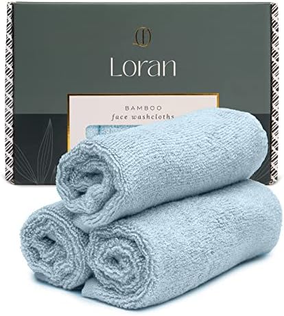 Loran Sky Blue Facial Washcloths
