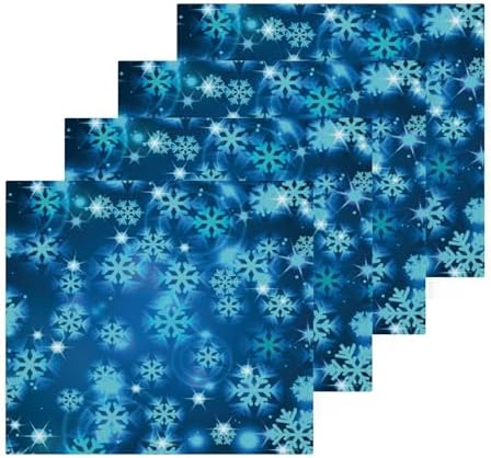 Blue Christmas Snowflake Washcloth Set for Washes