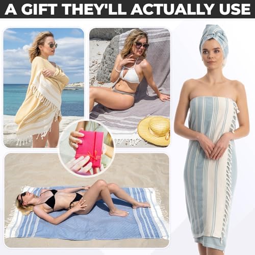 DEMMEX Organic Luxury Ultra Soft Turkish Cotton Bath Towel - 71x36 PreWashed Diamond Weave