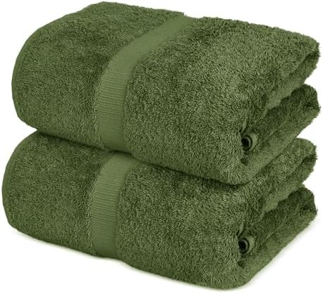 Towel Bazaar Premium Turkish Towels 2-Piece Set Moss Green
