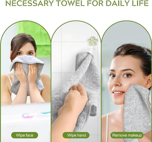 SINLAND Microfiber Face Towels 6-Piece Set 12x12 Ultra Soft for Bath