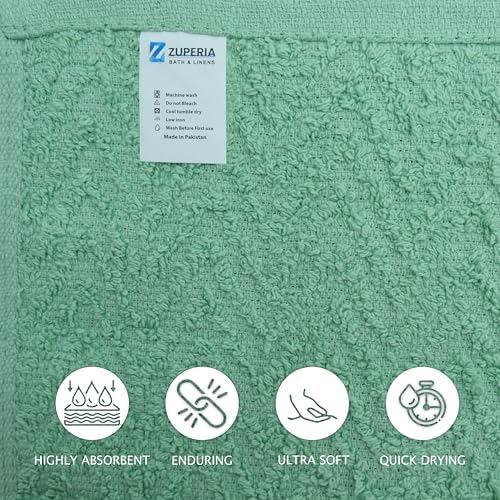 ZSUPERIA 8Pack Washcloth Set Reusable Soft Multicolor 12x12